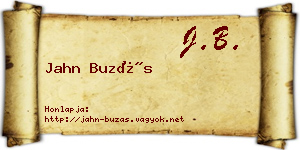 Jahn Buzás névjegykártya